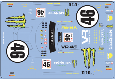 Preview: Decal Ferrari F 488 GTE GT3 Evo #46 VALENTINO ROSSI GULF 12H 2022